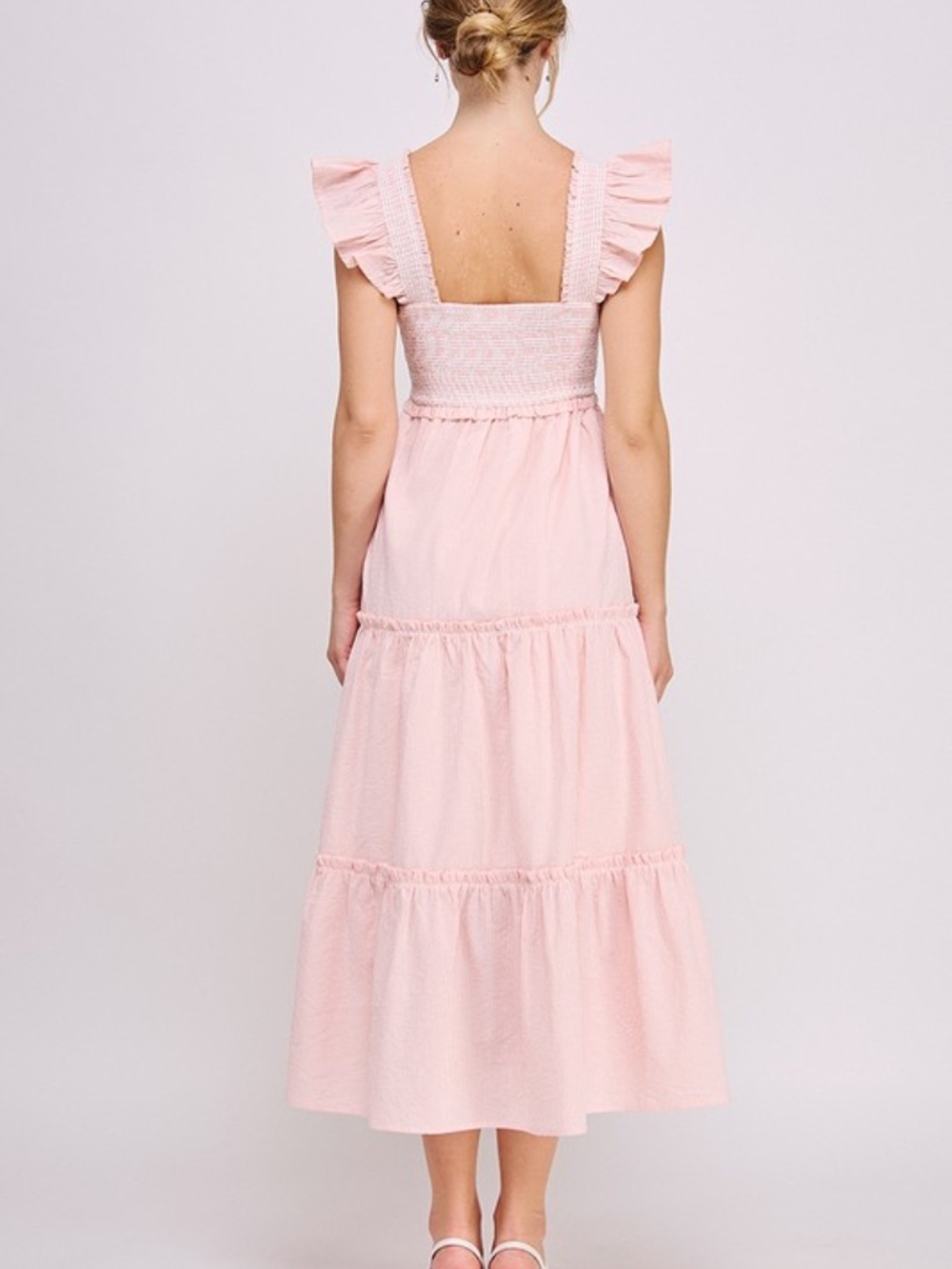 Smocked Ruffle Strap Tiered Midi Dress - Picture 5 of 5